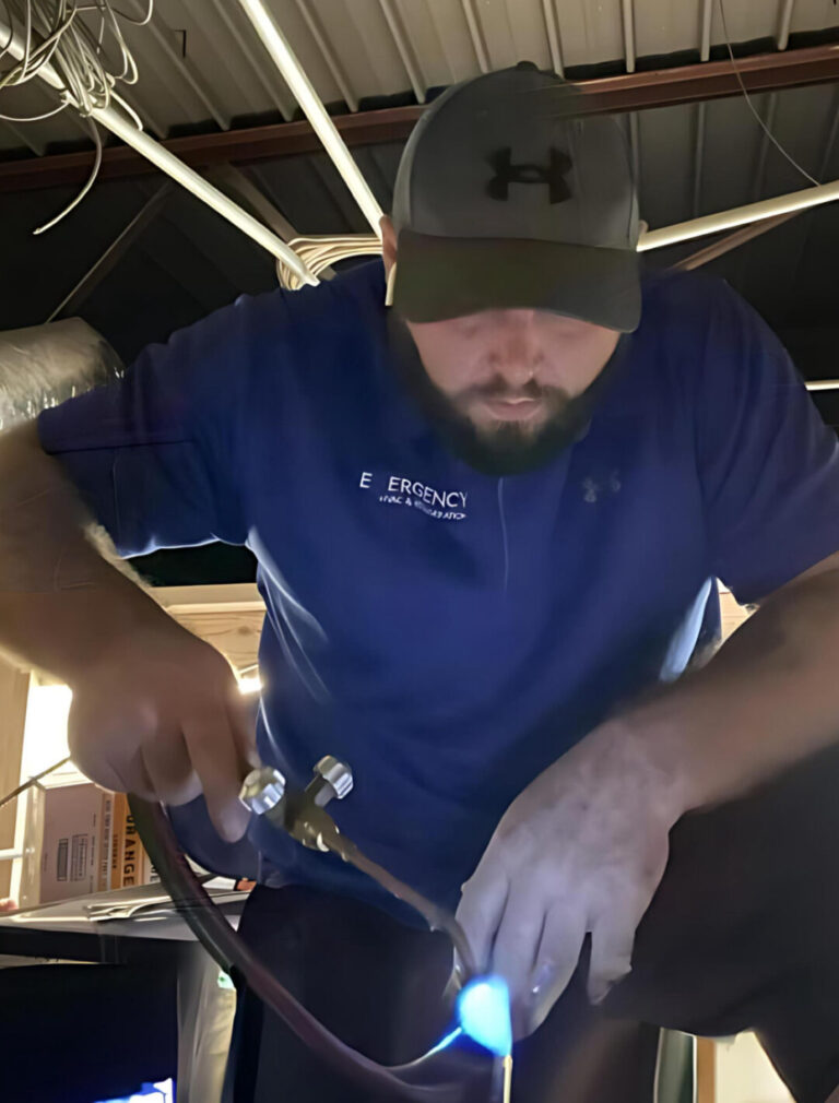 commercial hvac contractor working